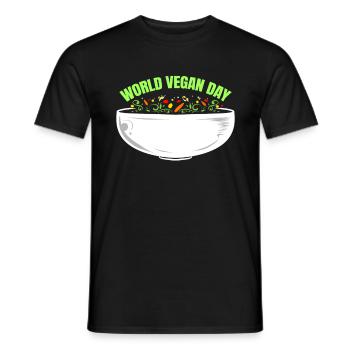 Vegetarians Veggie Bowl For World Vegan Day - Men's T-Shirt - black - Front - AI Model Male 178 light (178cm)