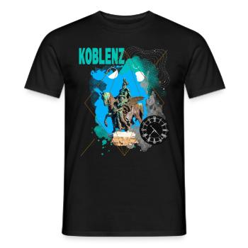 Koblenz Deutschland Stadt Skyline Vintage Retro - Männer T-Shirt - Schwarz - Vorne - AI Model Male 178 light (178cm)