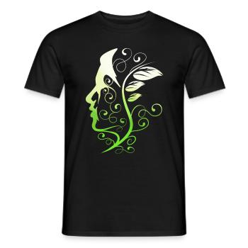 Végétalien dans ma tête. Green Mind, Devenez végétalien - T-shirt homme - noir - Devant - AI Model Male 178 light (178cm)