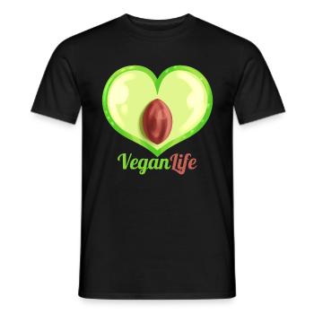 Heart Shaped Aubergine - Vegan Life - Go Vegan - Men's T-Shirt - black - Front - AI Model Male 178 light (178cm)