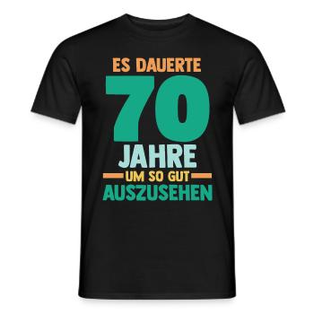 Siebzig Siebzigster 70 Jahre Geburtstag - Männer T-Shirt - Schwarz - Vorne - AI Model Male 178 light (178cm)