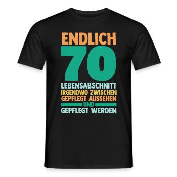 Siebzig Siebzigster 70 Jahre Geburtstag - Männer T-Shirt - Schwarz - Vorne - AI Model Male 178 light (178cm)