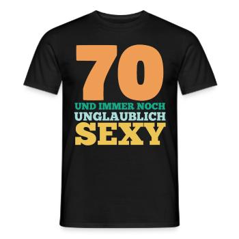 Siebzig 70 Jahre Siebzigster Geburtstag - Männer T-Shirt - Schwarz - Vorne - AI Model Male 178 light (178cm)