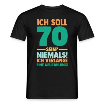 Siebzig 70 Jahre Siebzigster Geburtstag - Männer T-Shirt - Schwarz - Vorne - AI Model Male 178 light (178cm)