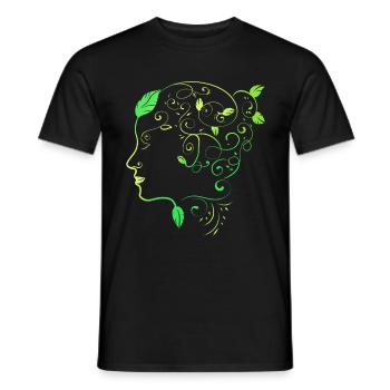 Ornaments Show Veggies In My Head, Vegetarian And - Men's T-Shirt - black - Front - AI Model Male 178 light (178cm)