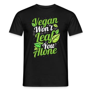 Vegan Won’t Leaf Leave You Alone - Vegetarian Go - T-shirt homme - noir - Devant - AI Model Male 178 light (178cm)