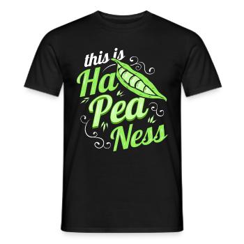 This Is Happiness With Peas Veggies - Go Vegan - Männer T-Shirt - Schwarz - Vorne - AI Model Male 178 light (178cm)