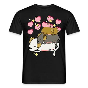 Bonne nuit les chiens dorment des cœurs d’étoiles de rêve - T-shirt homme - noir - Devant - AI Model Male 178 light (178cm)