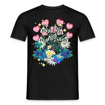 Nature Spring Flowers Lily of the Valley Hearts Fantasy - Men's T-Shirt - black - Front - AI Model Male 178 light (178cm)