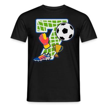 Fußball 7. Geburtstagsparty Nummer 7 - 7 Jahre - Männer T-Shirt - Schwarz - Vorne - AI Model Male 178 light (178cm)