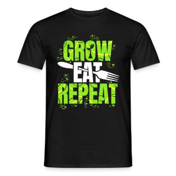Grow Eat Repeat Vegetarian Vegan - Männer T-Shirt - Schwarz - Vorne - AI Model Male 178 light (178cm)