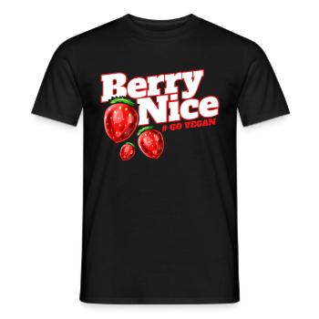 I Am Berry Nice Because I Am A Vegetarian - Go - Men's T-Shirt - black - Front - AI Model Male 178 light (178cm)