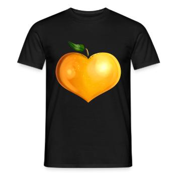 Orange In Heart Shape - Vegetarian - Go Vegan - Männer T-Shirt - Schwarz - Vorne - AI Model Male 178 light (178cm)