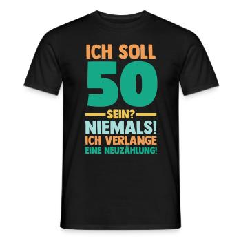 Fünfzig 50 Jahre Fünfzigster Geburtstag - Männer T-Shirt - Schwarz - Vorne - AI Model Male 178 light (178cm)