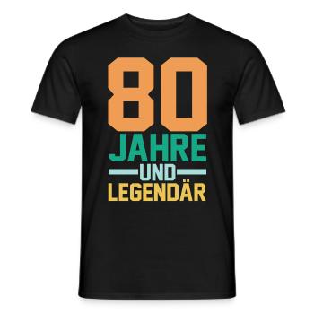 Achtzig 80 Jahre Achtzigster Geburtstag - Männer T-Shirt - Schwarz - Vorne - AI Model Male 178 light (178cm)