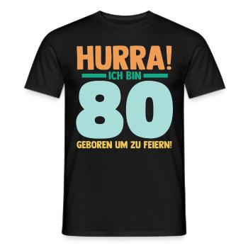 Achtzig 80 Jahre Achtzigster Geburtstag - Männer T-Shirt - Schwarz - Vorne - AI Model Male 178 light (178cm)