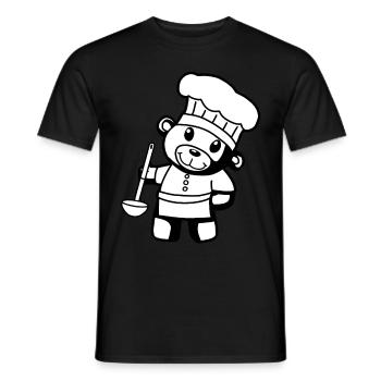 Hobbykoch Kochkunst Teddybär Koch Suppenkelle Bär - Männer T-Shirt - Schwarz - Vorne - AI Model Male 178 light (178cm)