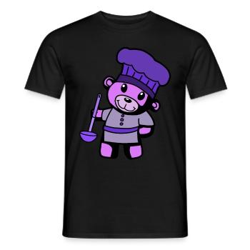 Hobbykoch Kochkunst Teddybär Koch Suppenkelle - Männer T-Shirt - Schwarz - Vorne - AI Model Male 178 light (178cm)