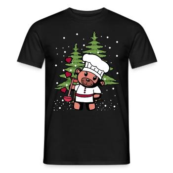 Hobbykoch Teddy Küche Weihnachtsgeschenk Koch - Männer T-Shirt - Schwarz - Vorne - AI Model Male 178 light (178cm)
