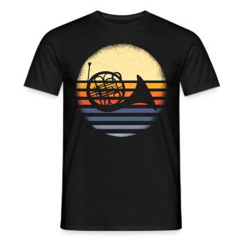 French horn musicians - Men's T-Shirt - black - Front - AI Model Male 178 light (178cm)