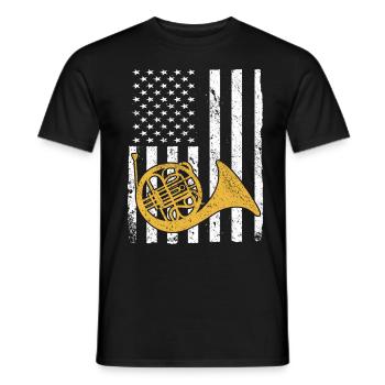 French horn musicians - Men's T-Shirt - black - Front - AI Model Male 178 light (178cm)