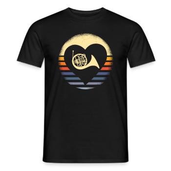 French horn musicians - Men's T-Shirt - black - Front - AI Model Male 178 light (178cm)
