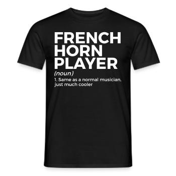 French horn musicians - Men's T-Shirt - black - Front - AI Model Male 178 light (178cm)