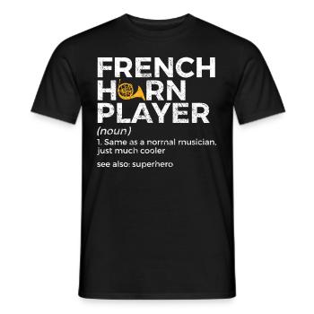 French horn musicians - Men's T-Shirt - black - Front - AI Model Male 178 light (178cm)
