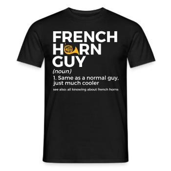 Français musiciens de cor - T-shirt homme - noir - Devant - AI Model Male 178 light (178cm)