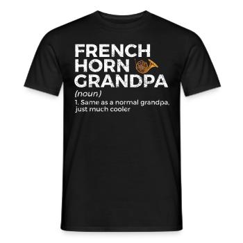 French horn musicians - Men's T-Shirt - black - Front - AI Model Male 178 light (178cm)