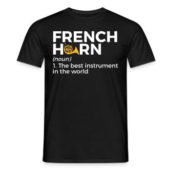 French horn musicians - Men's T-Shirt - black - Front - AI Model Male 178 light (178cm)