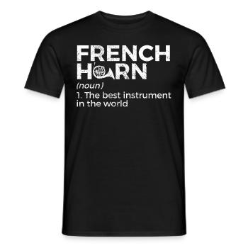 French horn musicians - Men's T-Shirt - black - Front - AI Model Male 178 light (178cm)
