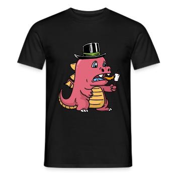 Baby Dragon Dragon Dino Dinosaur Children Child - Men's T-Shirt - black - Front - AI Model Male 178 light (178cm)
