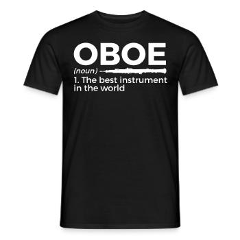 Oboe musician - Men's T-Shirt - black - Front - AI Model Male 178 light (178cm)
