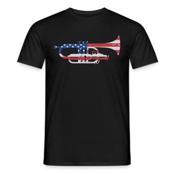 Mellophone Musician - Men's T-Shirt - black - Front - AI Model Male 178 light (178cm)