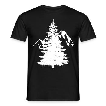 Sapin Épicéa Conifères Montagnes naturelles Alpes de montagne - T-shirt homme - noir - Devant - AI Model Male 178 light (178cm)