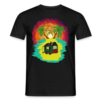 Summer Holiday Island Cabin Trailer Tourisme de vacances - T-shirt homme - noir - Devant - AI Model Male 178 light (178cm)