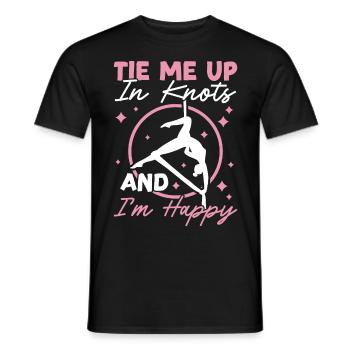 Acrobate aérienne - Yoga aérien et acrobatie aérienne sur soie - T-shirt homme - noir - Devant - AI Model Male 178 light (178cm)
