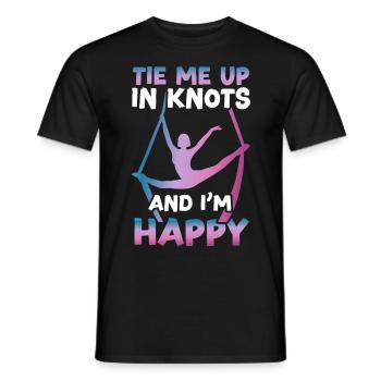 Acrobate aérienne - Yoga aérien et acrobatie aérienne sur soie - T-shirt homme - noir - Devant - AI Model Male 178 light (178cm)