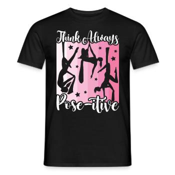 Acrobate aérienne - Yoga aérien et acrobatie aérienne sur soie - T-shirt homme - noir - Devant - AI Model Male 178 light (178cm)