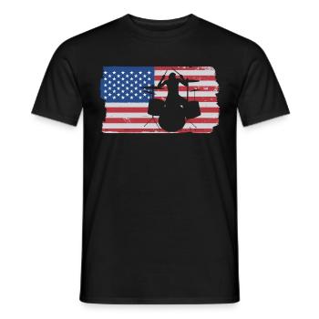 Musicien de batterie - T-shirt homme - noir - Devant - AI Model Male 178 light (178cm)