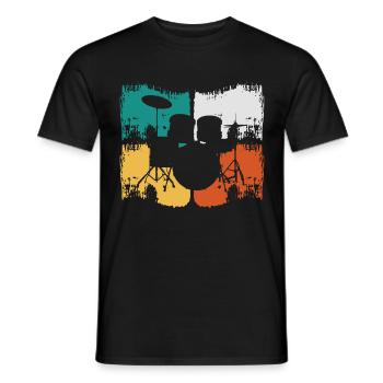 Musicien de batterie - T-shirt homme - noir - Devant - AI Model Male 178 light (178cm)