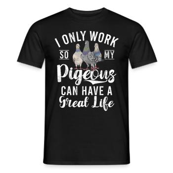Funny Pigeon Fancier & Pigeons Whisperer Carrier Pigeon - Men's T-Shirt - black - Front - AI Model Male 178 light (178cm)