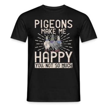 Funny Pigeon Fancier & Pigeons Whisperer Carrier Pigeon - Men's T-Shirt - black - Front - AI Model Male 178 light (178cm)