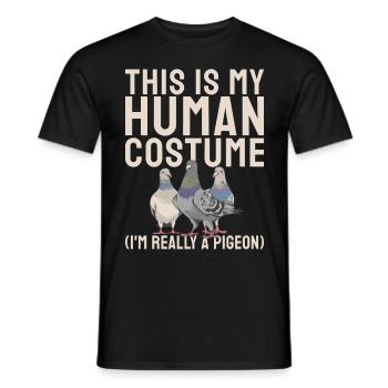 Funny Pigeon Fancier & Pigeons Whisperer Carrier Pigeon - Men's T-Shirt - black - Front - AI Model Male 178 light (178cm)