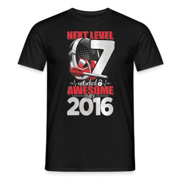 Level Unlocked 7 Years Old 2016 Headset Gaming - Men's T-Shirt - black - Front - AI Model Male 178 light (178cm)