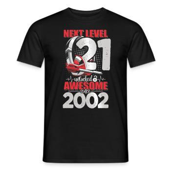 Level Unlocked 21 Years Old 2002 Headset Gaming - Men's T-Shirt - black - Front - AI Model Male 178 light (178cm)