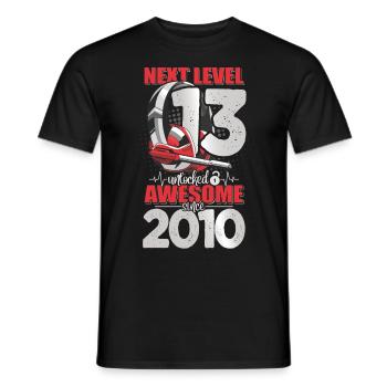 Level Unlocked 13 Years Old 2010 Headset Gaming - Men's T-Shirt - black - Front - AI Model Male 178 light (178cm)