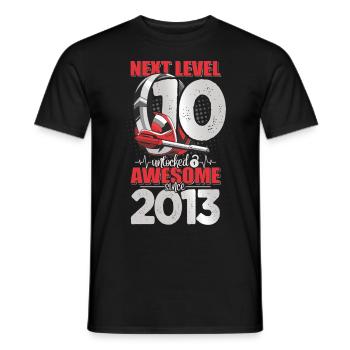 Level Unlocked 10 Years Old 2013 Headset Gaming - Men's T-Shirt - black - Front - AI Model Male 178 light (178cm)