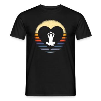 Yoga - Männer T-Shirt - Schwarz - Vorne - AI Model Male 178 light (178cm)